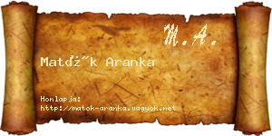 Matók Aranka névjegykártya