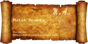 Matók Aranka névjegykártya